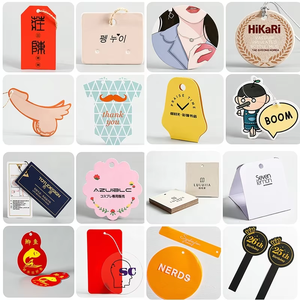 Tùy chỉnh in chết cắt may nhãn giấy sang trọng hangtags cho quần áo & túi hình chữ nhật & Vòng biểu tượng tùy chỉnh bao gồm - Product Image 5