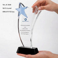 Trophée en cristal personnalisé, plaque pentagonale gravée sur base noire transparente, récompense d'entreprise, cadeau pour les champions sportifs
