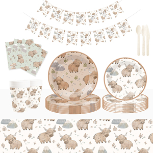 Fournitures de fête sur le thème des animaux DAMAI, décorations de fête jetables, ensemble de vaisselle de fête d'anniversaire, ferme, assiettes en papier de 7 pouces - Product Image 1