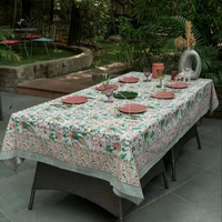 Nappe de table Firdous-e-Khushiyan de luxe, écologique, en coton, style naturel, imprimé floral, pour la décoration de la maison, les mariages, les fêtes de jardin