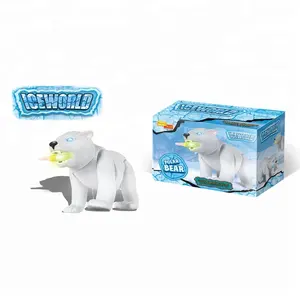 Battery Operated Plastic Toy Walking Animal Polar Bear with Sound and Light