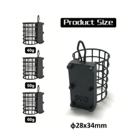 Lovita Cage à appâts en acier inoxydable noir, robuste, écologique et durable, pour la pêche à la carpe, poids 40g-60g, dimensions 28x34mm