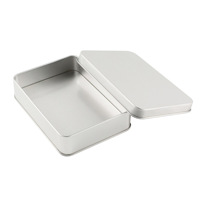 Boîtes en métal rectangulaires vides à charnières, petites boîtes de rangement, boîtes personnalisées