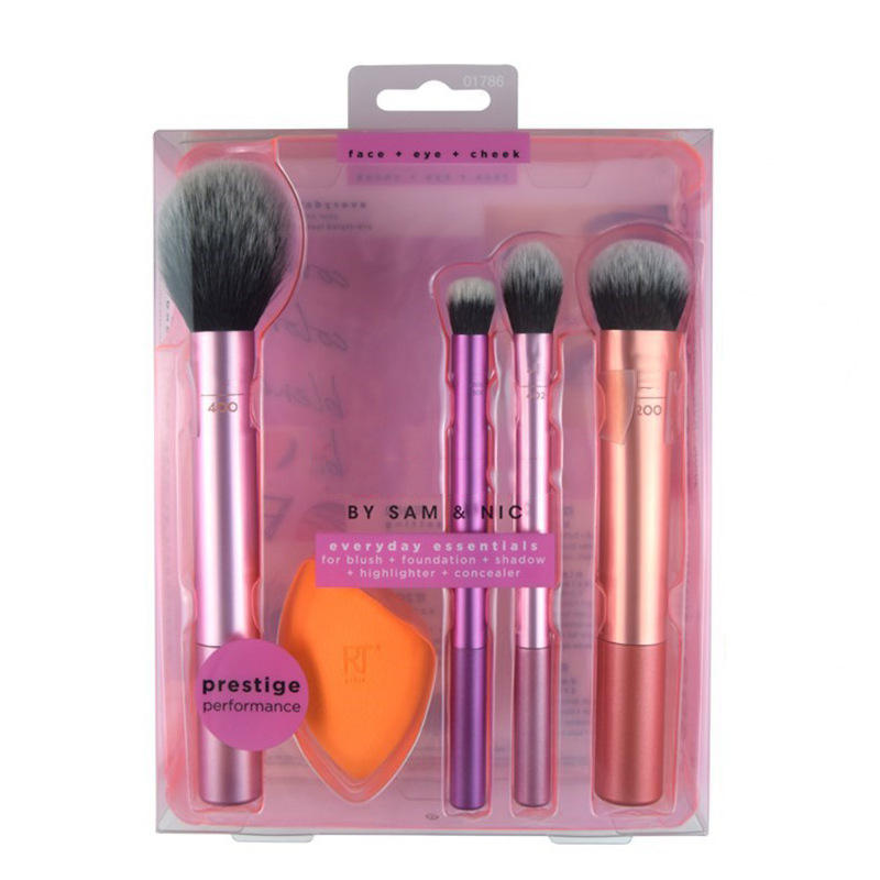 2025 New Design Luxury Facial Eye Foundation Eye Shadow Makeup Brushes Beauty Cosmetic Brush Set With Makeup Sponge