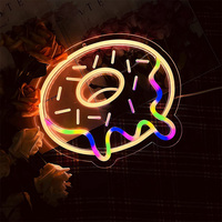 Conception gratuite bonbons beignet doigt main LED néon lumière Logo personnalisé Anime lettre enseigne au néon pour mariage maison fête événement décor
