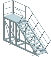 Escaliers, passerelles, marches, plateformes et échelles en aluminium HanTe pour la sécurité industrielle, avec accessoires, pieds, niveleurs et mains courantes