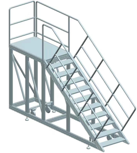 Escaliers, passerelles, marches, plateformes et échelles en aluminium HanTe pour la sécurité industrielle, avec accessoires, pieds, niveleurs et mains courantes - Product Image 4
