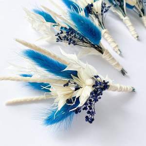 Powzante — BOUQUET de fleurs décoratives en feuilles de palmier, vente en gros, fait à la main, queues de lapin, ecueucalyptus, respiration de bébé - Product Image 3