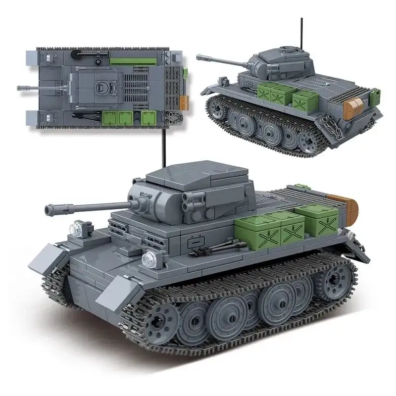 Quanguan 100100 Pz Kpfw 2 Ausf L Luchs Tank Soldaat Militaire Tank Speelgoed Wapen Bouwstenen Sets Voor Kinderen