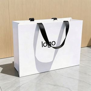 Wholesale Luxury <b>Gift</b> Printed Kraft Handle Paper <b>Bag</b> Recyclable Retail Clothing Brand Logo Custom Shopping Packaging <b>Bags</b> - Product Image 1