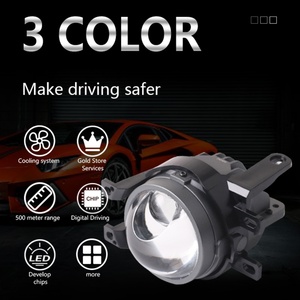 Sanvi Fog Lamp 3 Colors Low High Beam Light White+Yellow Led Headlight Lenses at 3000K+4300k+6000K - Product Image 2