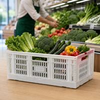 Panier de transport pliable en maille pour fruits et légumes, bacs de rangement, caisses de supermarché pliables en plastique HDPE