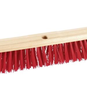 ไม้กวาดพื้น Hall Broom Wood Elastomer 60 ซม. ขนแปรงสีแดง สำหรับทำความสะอาดพื้น - Product Image 1