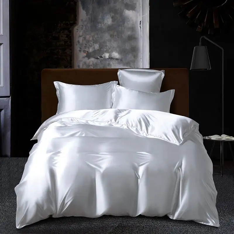 Роскошный дизайнерский брендовый полный комплект пододеяльника, атласные наволочки, наборы постельного белья для спальни
