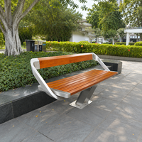 Banc d'extérieur moderne QIER en acier inoxydable écologique pour 2 personnes, pour patios, parcs et jardins - Durable et résistant à l'eau