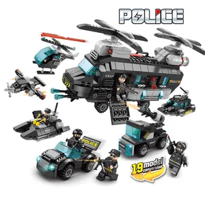 Lele Broer Fabriek Groothandel Politie Serie Baksteen Speelgoed Swat Helikopter Bouwstenen Voor Jongen