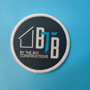 Hot Selling Embroidery Fabric Badges Factory Custom Eco Friendly Woven Iron-On Clothing Labels Heat Sealed Backing Logo <b>Hat</b> - Product Image 2