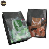 Sacs à fond carré PE Mylar avec impression personnalisée logo UV Pochette d'emballage pour capsule de café avec valve