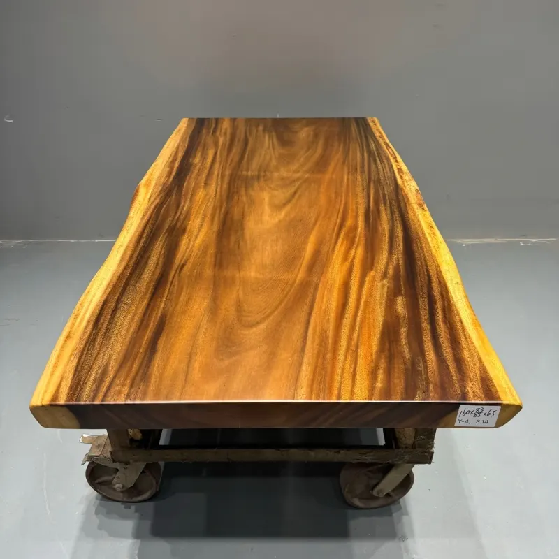 Nature Live Edge 160-83/85-85-6 cm Venta al por menor Hogar Cocina Losa de madera de nogal Restaurante Comedor Conferencia de madera Mesa de oficina