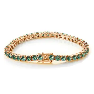 custom color bracelet new color female male sterling silver diamond moissanite jewelry luxury Moissanite Tennis bracelets