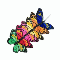 QAKGL-mariposas de plumas artificiales personalizadas, colores surtidos, pintadas a mano, para decoraciones de boda y decoraciones de pared