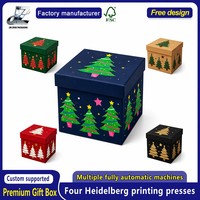 Boîtes cadeaux de Noël en gros pour fêtes, emballages cadeaux de Noël, boîtes cadeaux magnétiques avec nœud