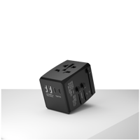 Adaptador de Enchufe Internacional con 2 Puertos USB y 2 Puertos Tipo-C, Adaptador de Viaje Todo en Uno, Cargador Mundial para EE. UU., UE, Reino Unido y Australia