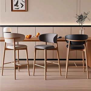 Bán buôn bền thương mại đồ nội thất phòng khách bằng gỗ bọc khách sạn nhà bếp nhà hàng ăn thanh phân Ghế bộ - Product Image 3