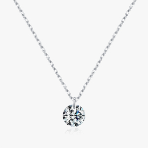 Kalung Liontin Moissanite Bulat 3MM-4MM Perak Sterling 925 Rantai Klasik untuk Wanita Perhiasan Berkualitas - Product Image 1