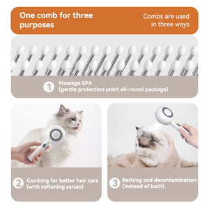 <span class=keywords><strong>Spazzola</strong></span> a Vapore Ricaricabile per Toelettatura Animali, Facile da Usare, Pettine Portatile in Acciaio Inox per Cani e Gatti - Product Image 4