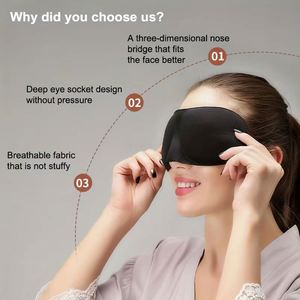 Stereo Printed Logo Seamless Breathable <b>Light</b> Blocking Travel Nap Accessory 3D <b>Sleep</b> Eye Mask - Product Image 3