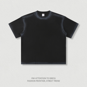 Camisetas de Manga Corta para Hombre, Estilo Vintage Americano, 250 g/m², Lavado Monkey, Desgastadas, Extra Grandes, al por Mayor - Product Image 6