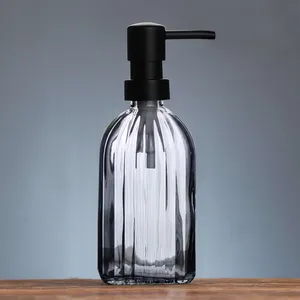 Bottiglie quadrate di vetro di Shampoo di lusso all'ingrosso bottiglie vuote della pompa della lozione