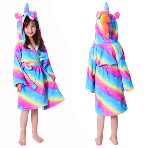 Accappatoio <span class=keywords><strong>con</strong></span> <span class=keywords><strong>Cappuccio</strong></span> in Peluche Animale Arcobaleno per Bambini <span class=keywords><strong>Pigiama</strong></span> Vestaglia - Product Image 2