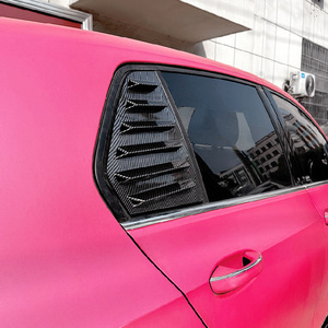 Volkswagen Golf 8 Mk8 2020+ Rear Quarter <b>Window</b> Louver <b>Decal</b> Piano Black Carbon Fiber Texture Adhesive ABS Car <b>Window</b> Cover - Product Image 1