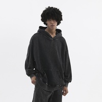 Sweat à capuche vintage surdimensionné en coton 100% 380 g/m², lavé à l'acide, personnalisé, confortable, doux, unisexe, grandes tailles, vente OEM