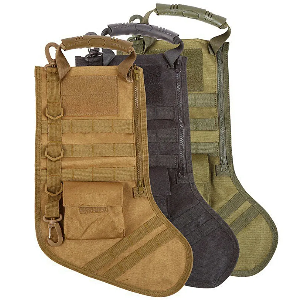 Christmas Tactical Stocking Military Christmas Socks Storage Bag Hunting Pouch Outdoor Boots