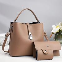 Ensemble de sacs à main 3 en 1 pour femmes en cuir PU avec porte-cartes et portefeuille, grande capacité, sac bandoulière pour les trajets quotidiens et les voyages