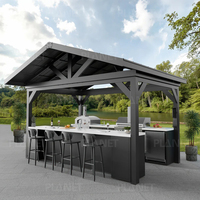 Cuisine extérieure personnalisée en acier inoxydable avec barbecue, ensemble de cuisine extérieure modulaire en pierre culturelle