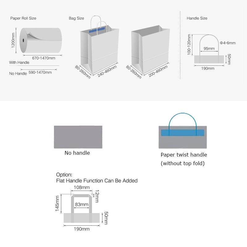 460rs Thickness Automatic Roll Sheet Feeding Paper Bag Making Machine 120bags/Min 42kw