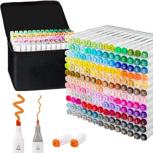 Juego de Marcadores de Arte para Estudiantes, Punta Fina, a Base de Alcohol, Marcadores de Colores para Dibujo, Punta de Pincel, Material PP - Product Image 1