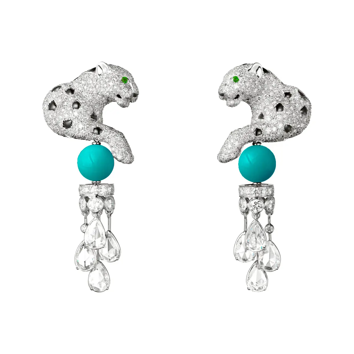 Wholesale pendant chains are all 925 silver gold-plated zircon animal turquoise cheetah Leopard earrings