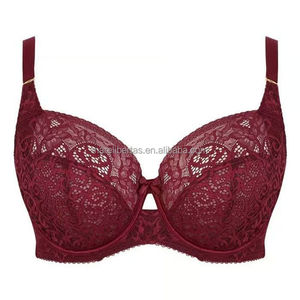 Venta al por mayor y personalización: Sujetador acolchado de encaje de alta calidad, fino, de corte alto, para uso diario, copa completa, tallas grandes, copas 34-42 D E F G GG H HH J - Product Image 3