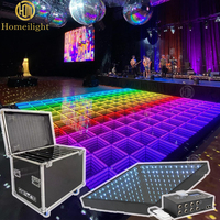 Piste de danse LED 3-en-1 professionnelle 4x5m avec panneaux LED 3D miroir mat givré pour bars, discothèques et mariages