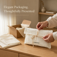 Sac enveloppe en coton brodé anglaise personnalisé OEM, broderie florale à œillets, sac à cordon pour cosmétiques, bijoux, emballage cadeau
