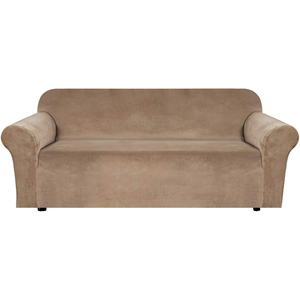 Luxury Velvet 3 Seat <b>Sofa</b> Slipcover Universal Fit <b>Stretch</b> Elastic <b>Cover</b> Modern Style Soft & Comfortable Solid Color - Product Image 1