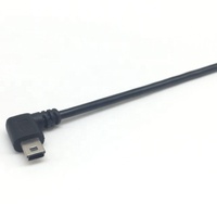 USB 2,0 B hembra de montaje en Panel a ángulo izquierdo USB Mini 5Pin Cable macho