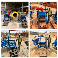 Machine à fabriquer des blocs de briques creuses portative et mobile 2-45, équipement de fabrication de briques en argile rouge