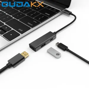 Di động USB mở rộng USB C để HDMI 4K USB3.0 PD 3 trong 1 HUB Loại C 3 trong 1 cho Macbook Adapter cho Máy Tính Xách Tay PC Docking Station