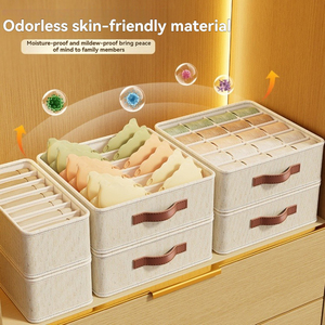 20-Cell có thể gập lại không dệt vải lưu trữ hộp Tổ chức thiết lập cho tủ quần áo cho vớ áo ngực quần áo đồ lót - Product Image 3